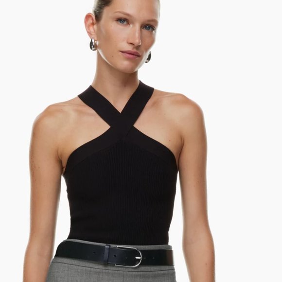 Aritzia Babaton Cross Knit Halter Tank Size Small - Picture 3 of 3